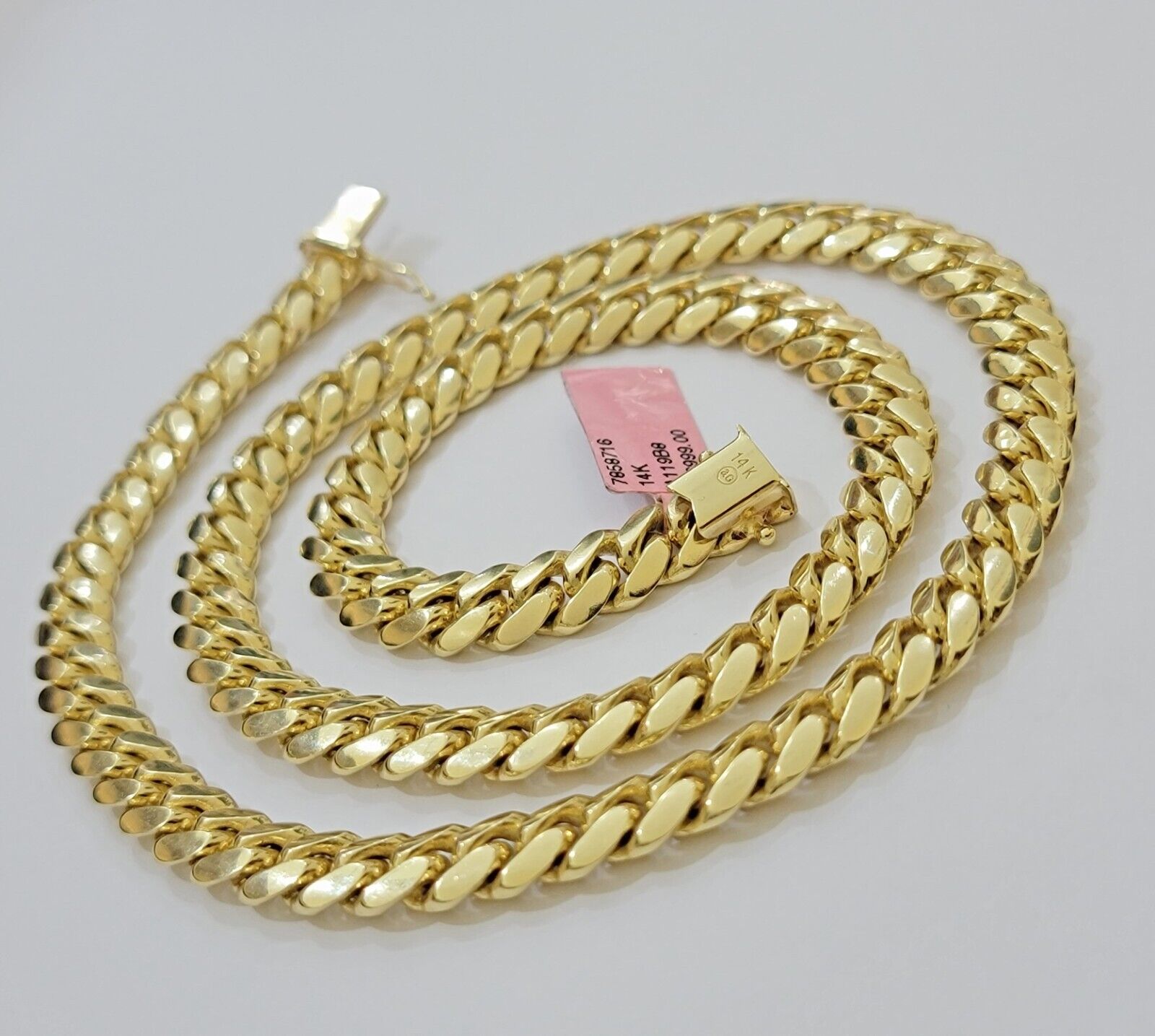 14k Yellow Gold Necklace 8mm Miami Cuban Link Chain 20 - 32 Inch REAL 14kt SOLID - GoldenLinQ