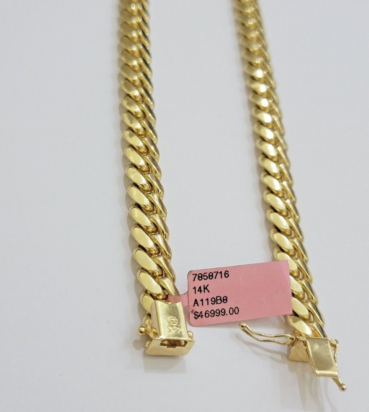 14k Yellow Gold Necklace 8mm Miami Cuban Link Chain 20 - 32 Inch REAL 14kt SOLID - GoldenLinQ