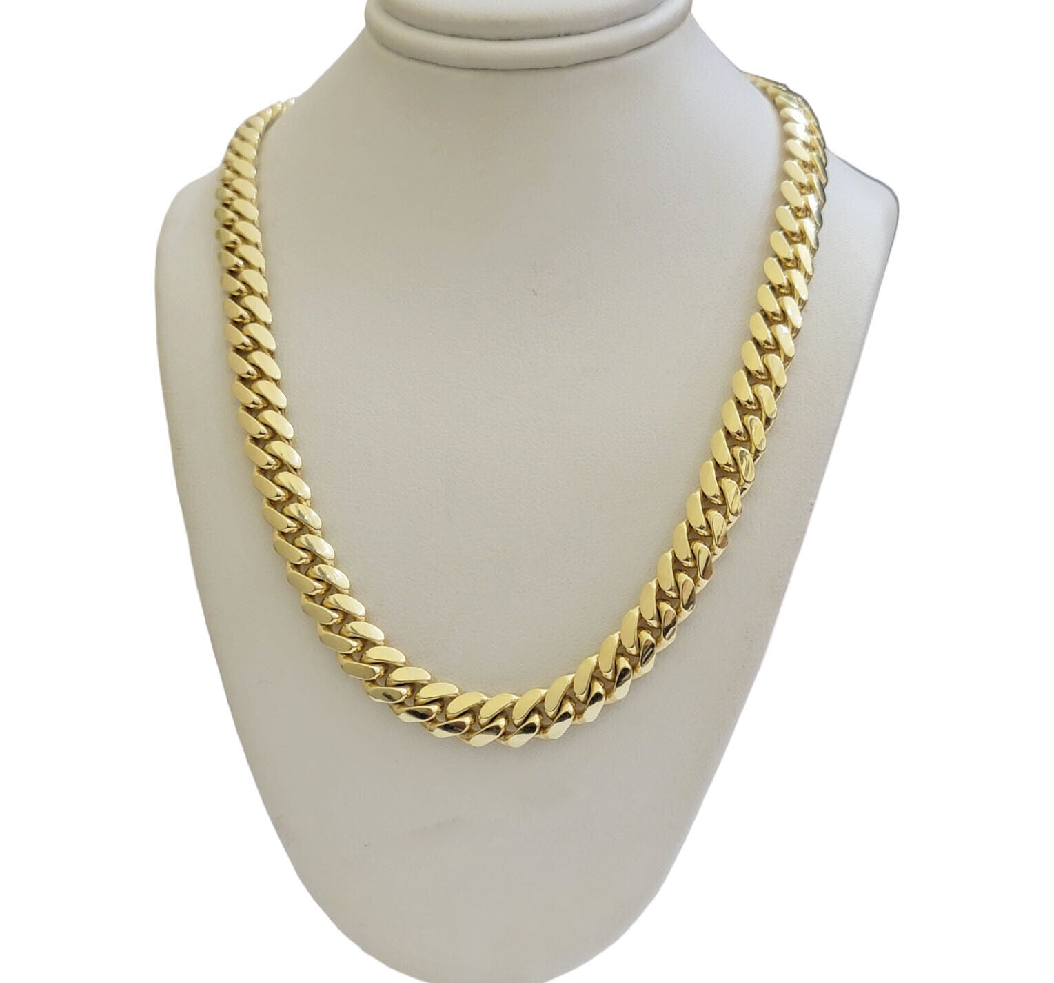 14k Yellow Gold Necklace 8mm Miami Cuban Link Chain 20 - 32 Inch REAL 14kt SOLID - GoldenLinQ