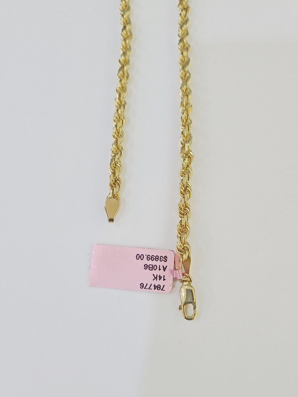 14K Yellow Gold Rope Bracelet Solid 7" 7.5" 8" 3mm Diamond Cut - GoldenlinQ