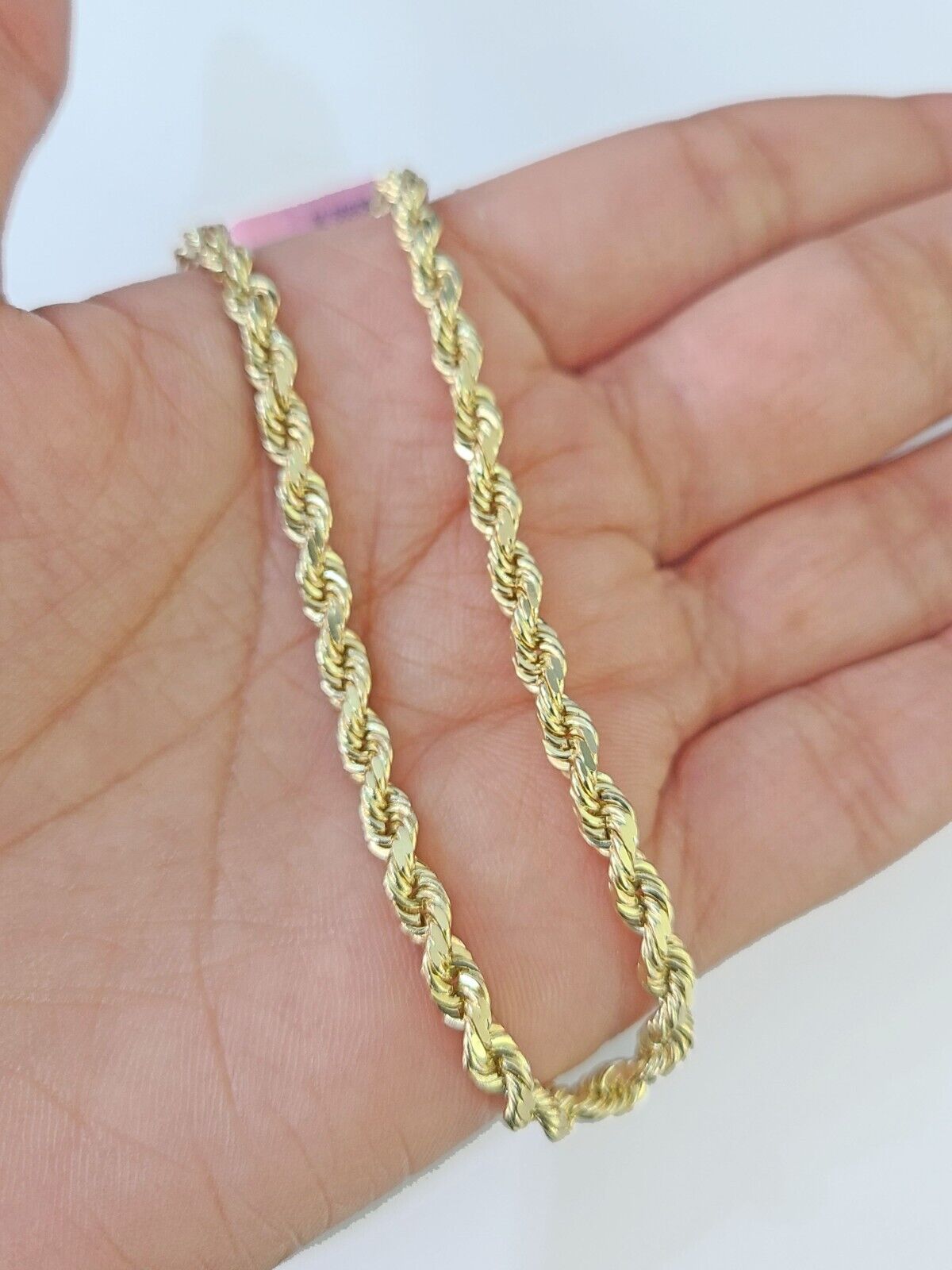 14K Yellow Gold Rope Bracelet Solid 7" 7.5" 8" 3mm Diamond Cut - GoldenlinQ