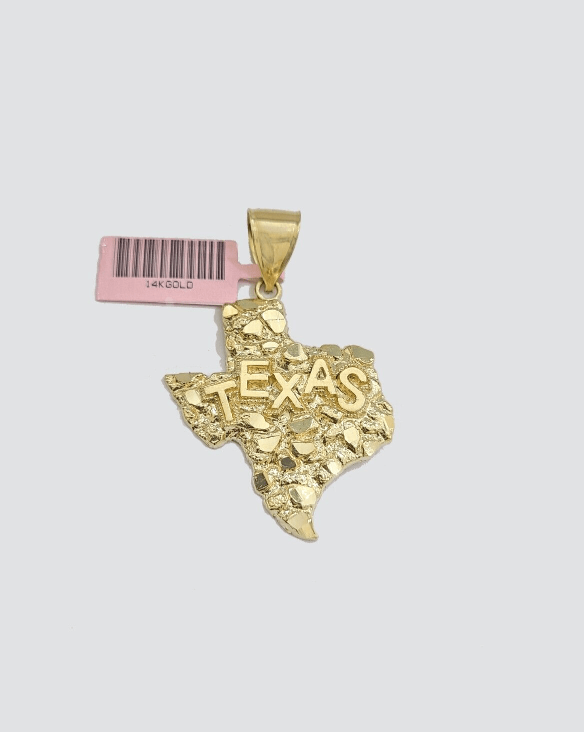 14k Yellow Gold Rope Chain 20'' Inch Necklace Texas Map Charm Pendant Real 14kt - GoldenlinQ