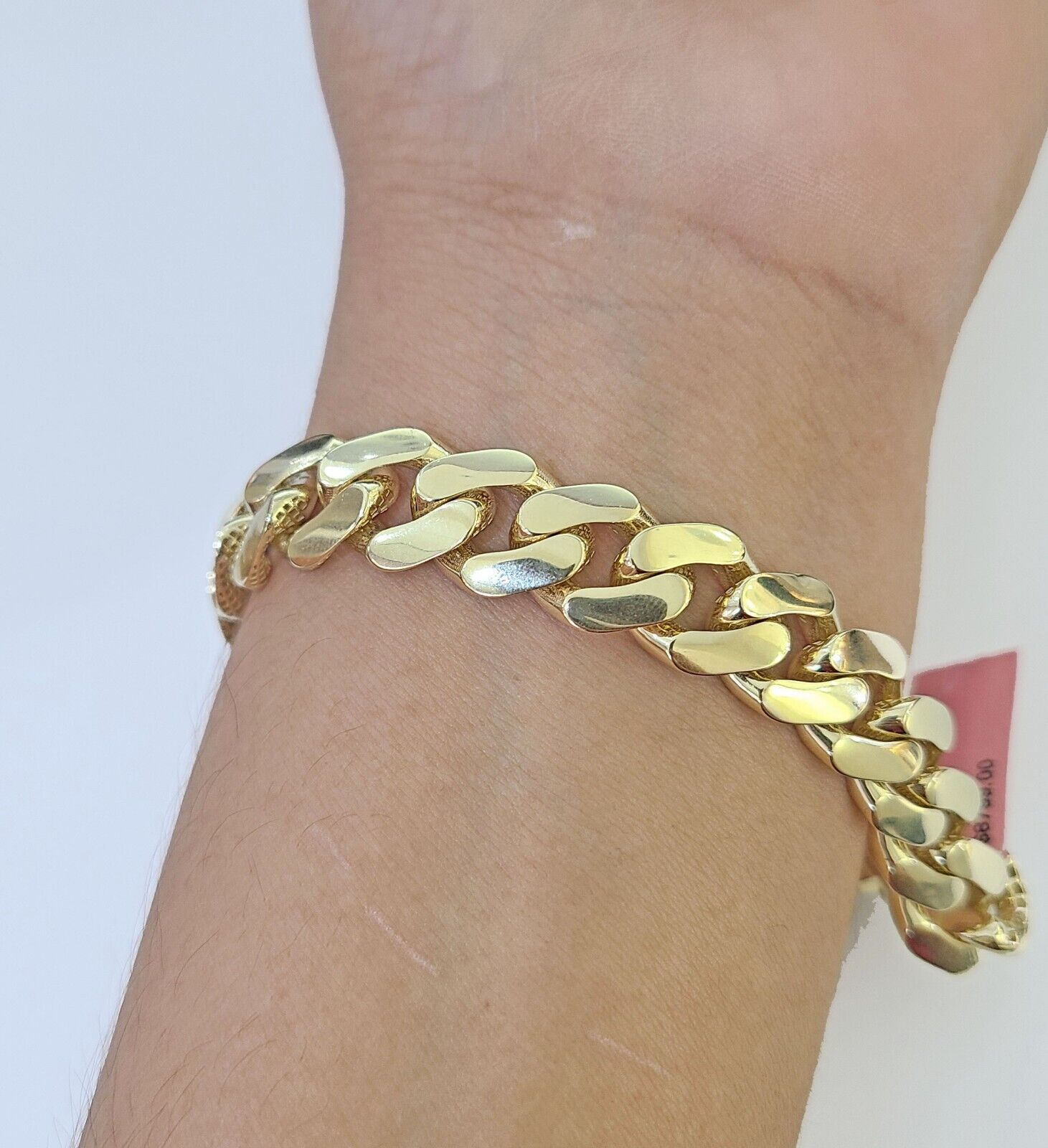 14K Yellow Gold Royal Monaco Cuban Bracelet 11mm 8.5 inches CZ Box Lock - GoldenlinQ