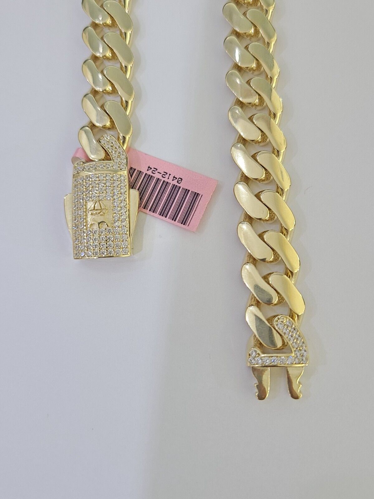 14K Yellow Gold Royal Monaco Cuban Bracelet 11mm 8.5 inches CZ Box Lock - GoldenlinQ