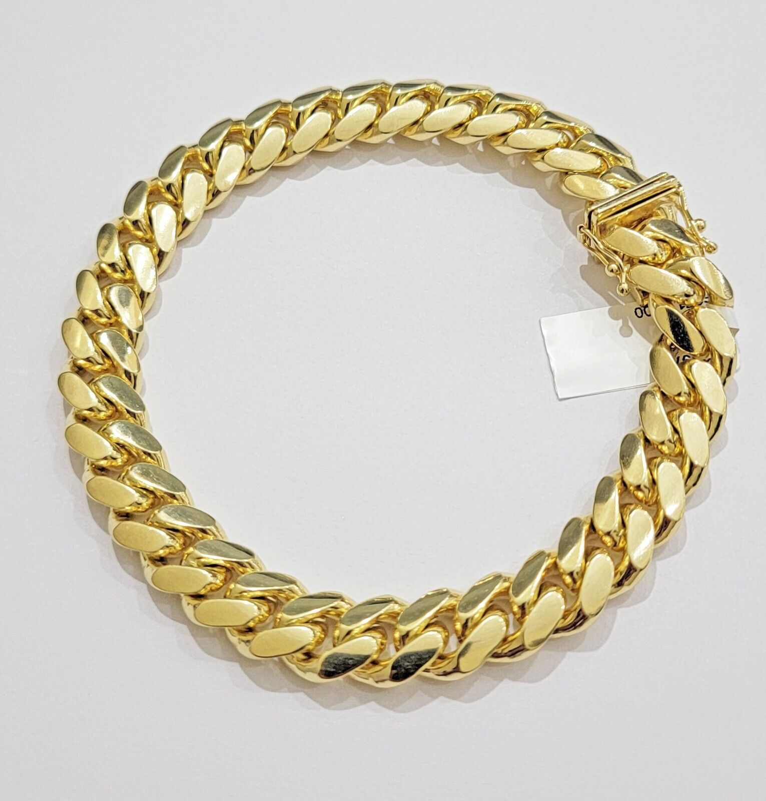 14k Yellow Gold Solid 10mm Bracelet Miami cuban Link 8" For Mens Real 14kt Heavy - GoldenLinQ
