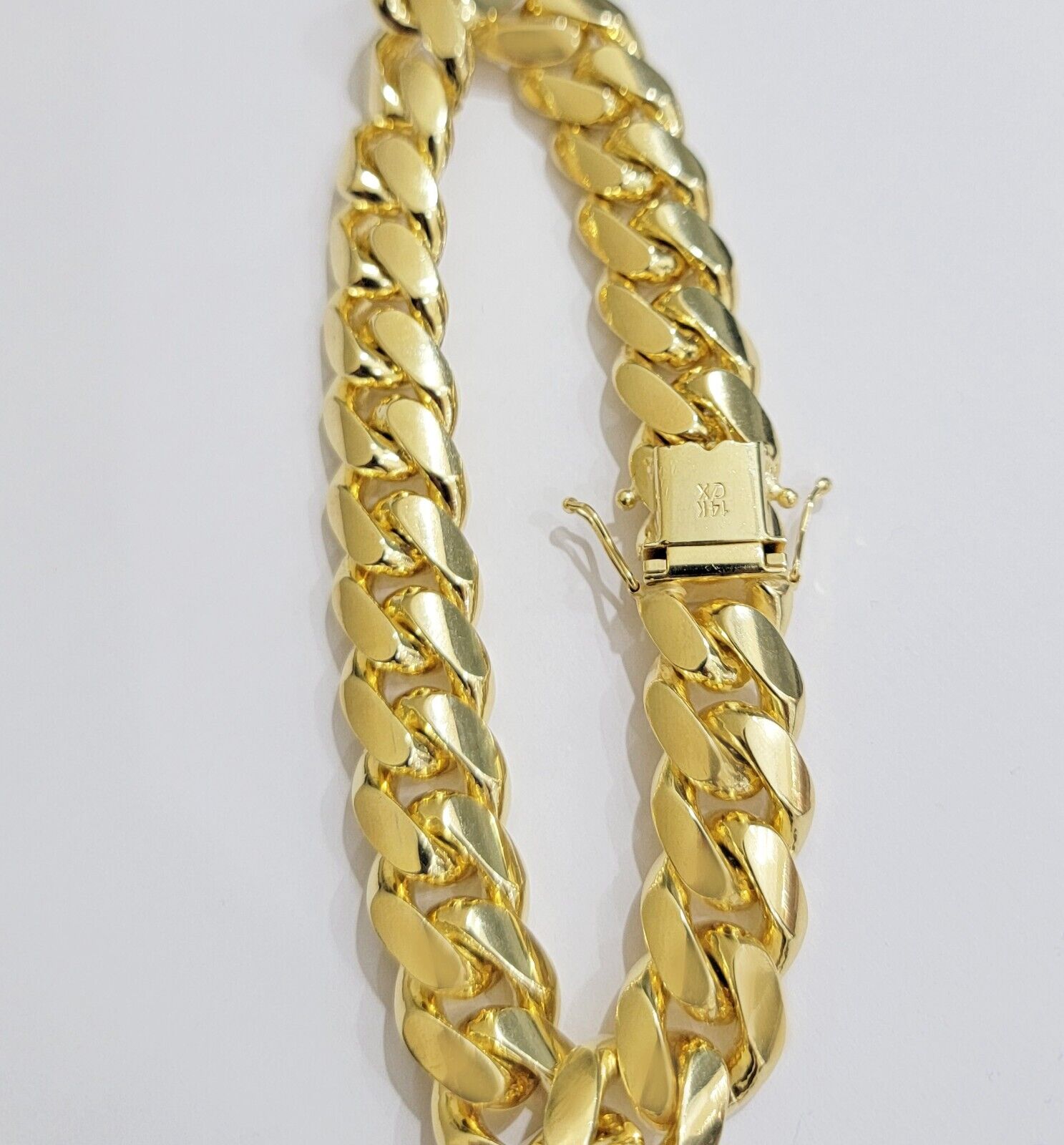 14k Yellow Gold Solid 13mm Bracelet Miami cuban Link 9.5" Men's Real 14kt Heavy - GoldenLinQ
