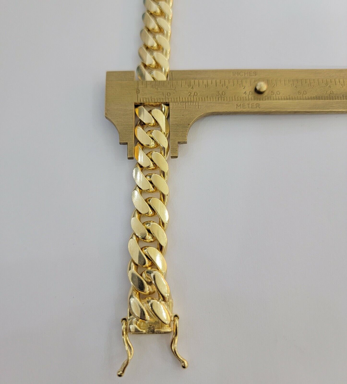 14k Yellow Gold Solid 13mm Bracelet Miami cuban Link 9.5" Men's Real 14kt Heavy - GoldenLinQ