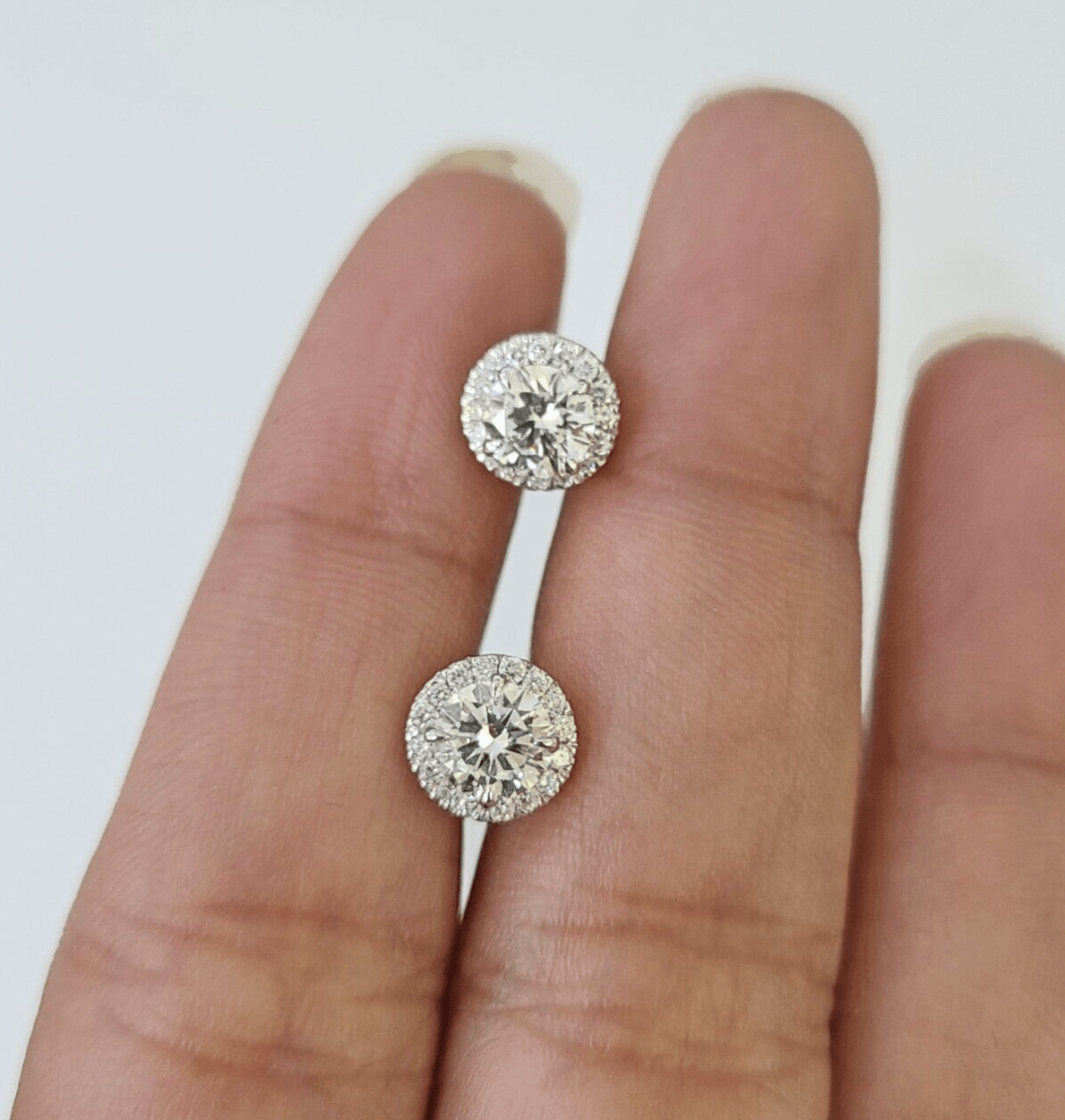 14k Yellow gold Square Earrings Diamond screw - back Lab Created Women Men Studs - GoldenlinQ