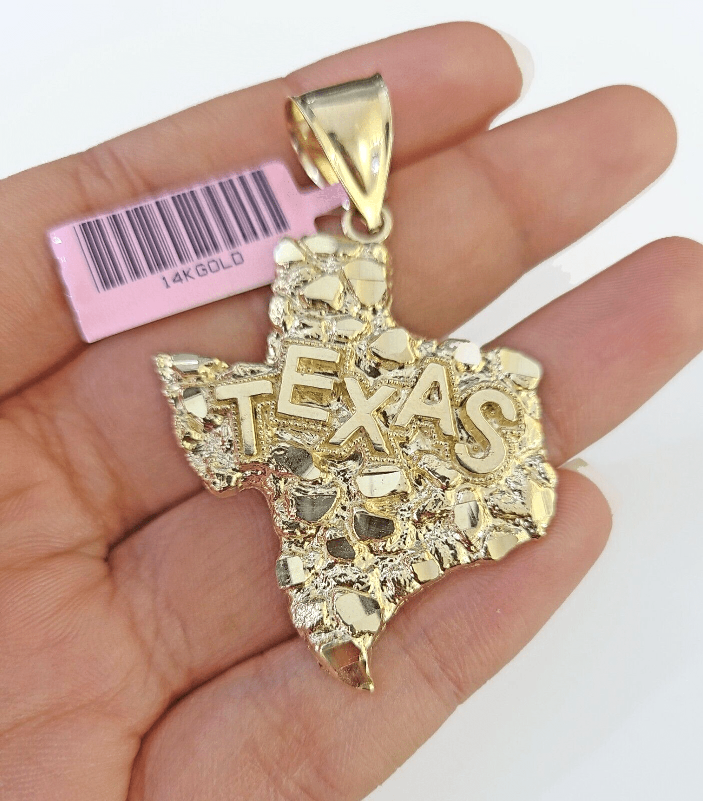 14k Yellow Gold Texas Map Charm / Pendant Real 14k Gold State Maps - GoldenlinQ