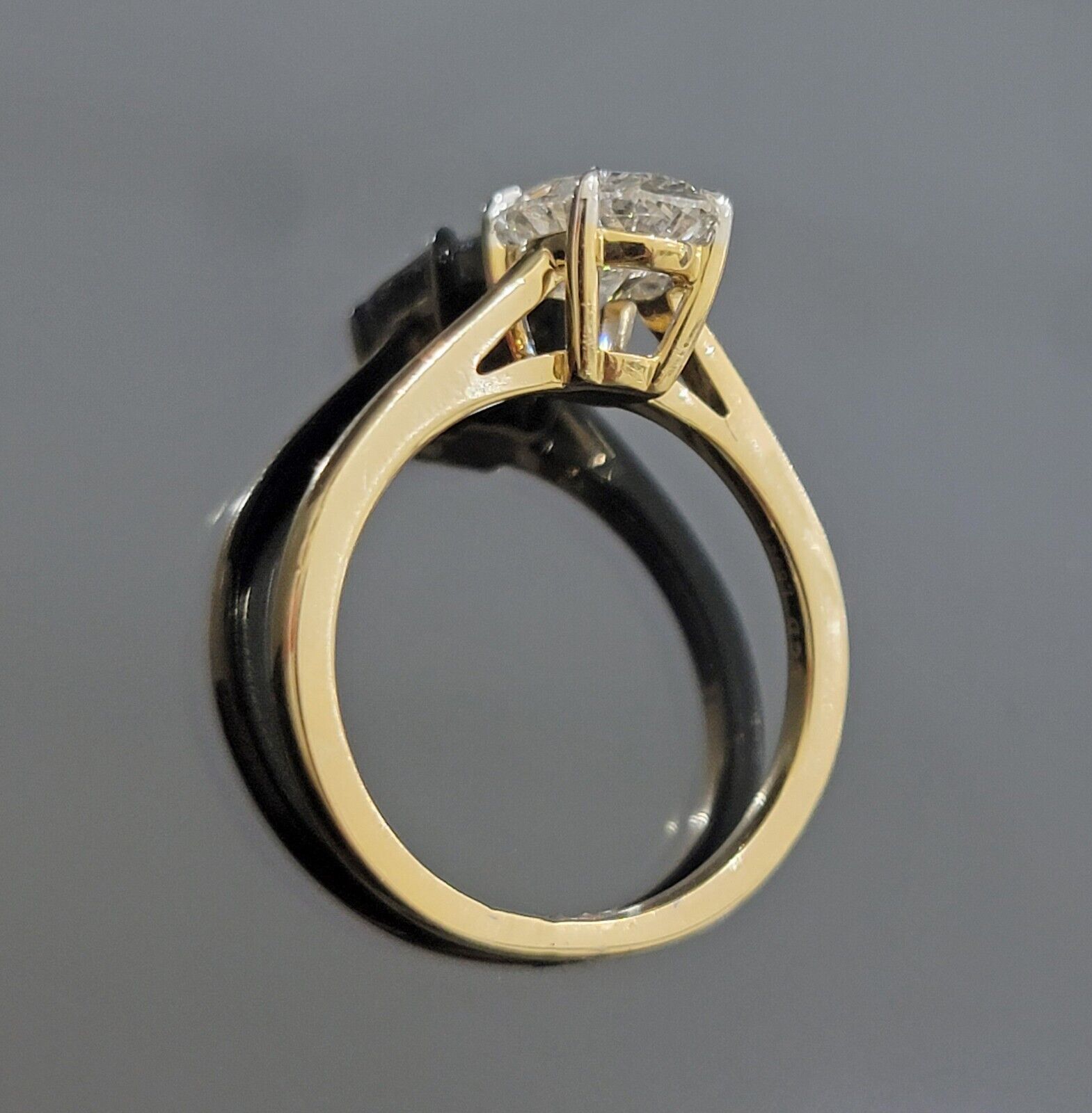 1.50 CT Diamond Solitaire 14k Gold Engagement Wedding Ladies Ring lab - created - GoldenlinQ