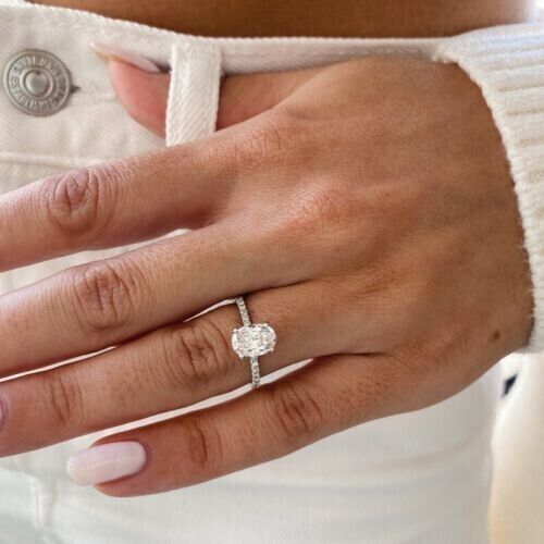 1.75 CT Diamond Solitaire 14k Gold Engagement Wedding Ladies Ring lab - created - GoldenlinQ