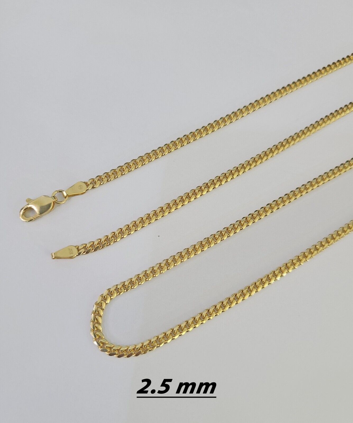 18k Solid Miami Cuban Chain Gold 2.5mm 3mm 4mm 18" 20" 22" 24" Inch Necklace - GoldenlinQ