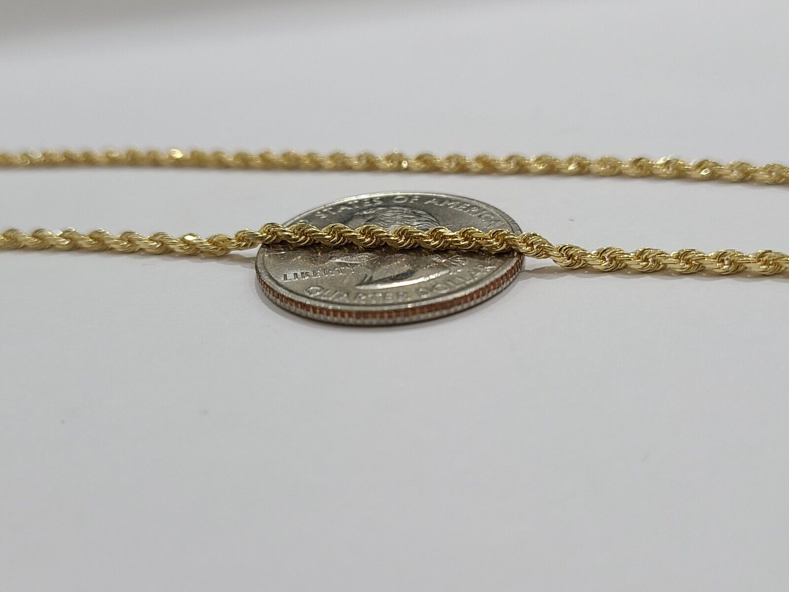 18k Yellow Gold Rope Chain 2mm 16" - 24" Inch Real Gold 18kt All Sizes - GoldenlinQ