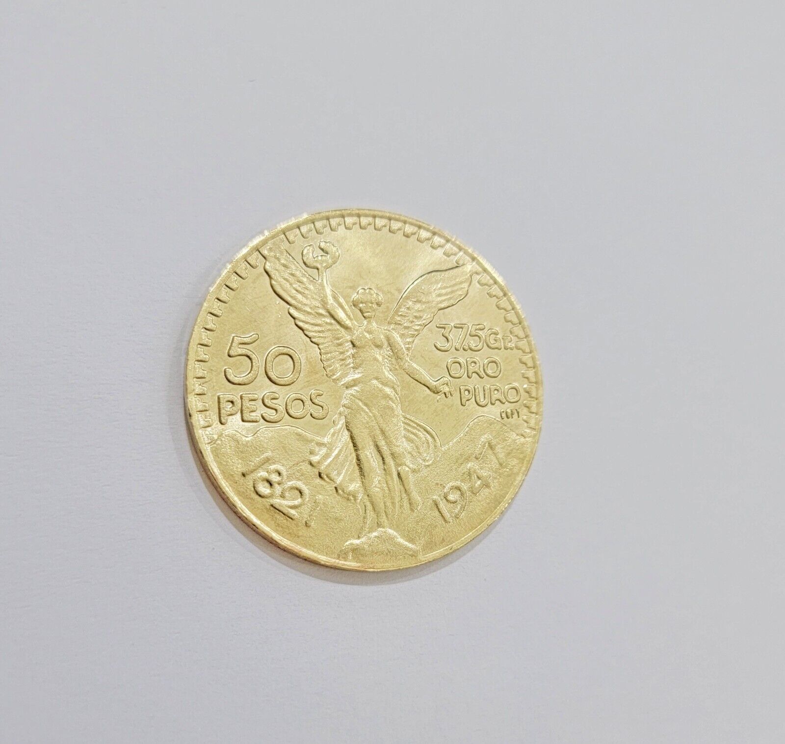 1947 Mexican Centenario 50 Gold Pesos Coin Solid 10k Yellow Gold Centenaro REAL - GoldenLinQ