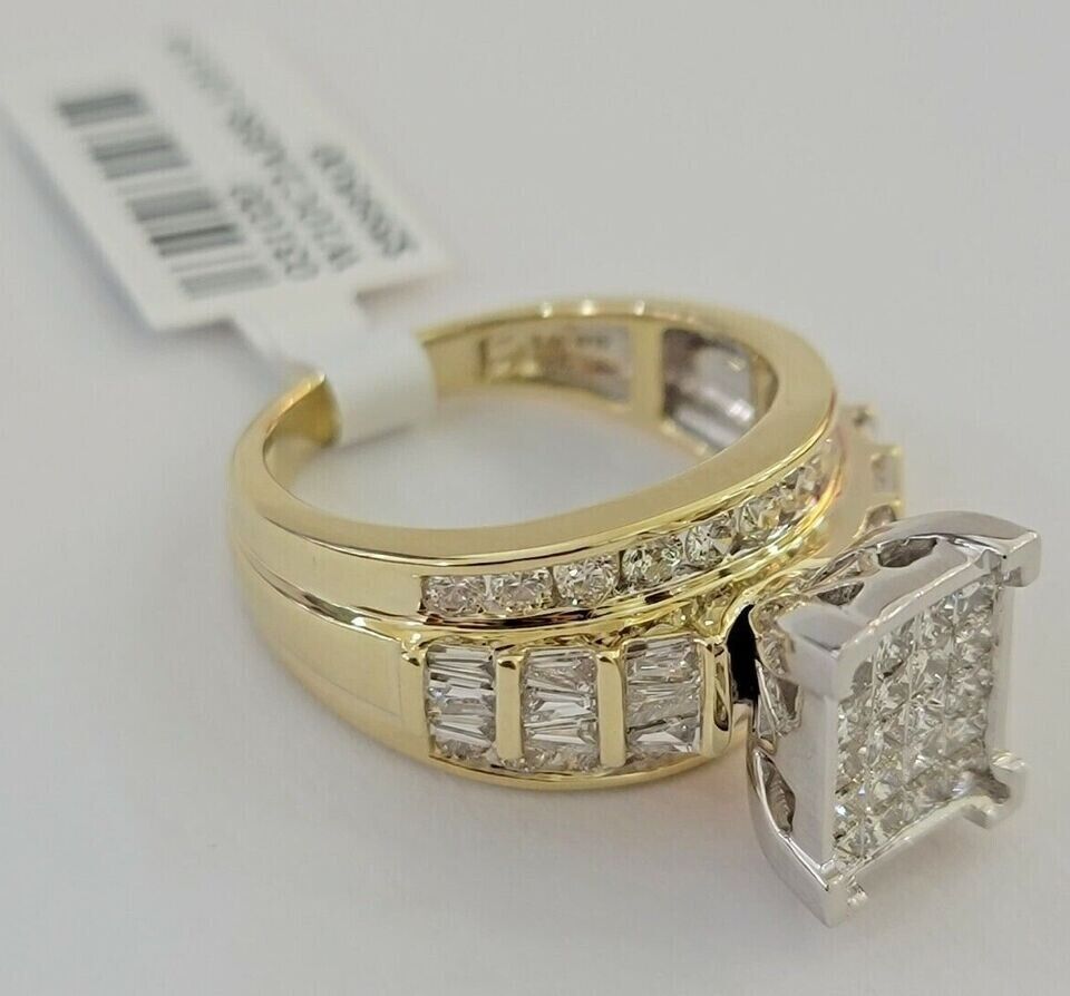 1CT Ladies Diamond Ring Real 10k Yellow Gold Diamond Cinderella Style GENUINE - GoldenlinQ