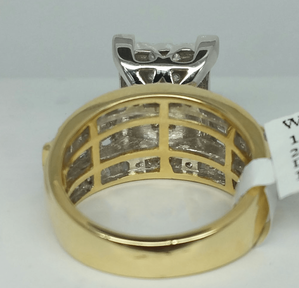1CT Ladies Diamond Ring Real 10k Yellow Gold Diamond Cinderella Style GENUINE - GoldenlinQ