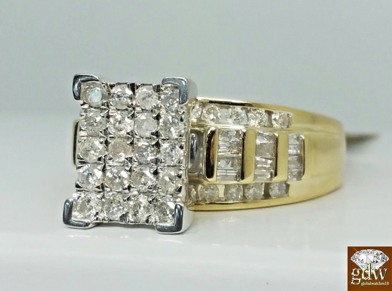 1CT REAL Diamond 10k Yellow Gold ladies Ring Wedding Anniversary Women Ring REAL - GoldenlinQ