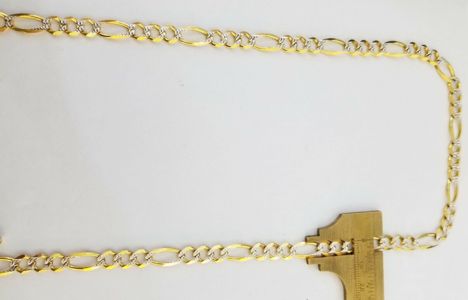 22" Real 14K Yellow Gold Figaro Link Chain 6mm Necklace Diamond Cut Lobster