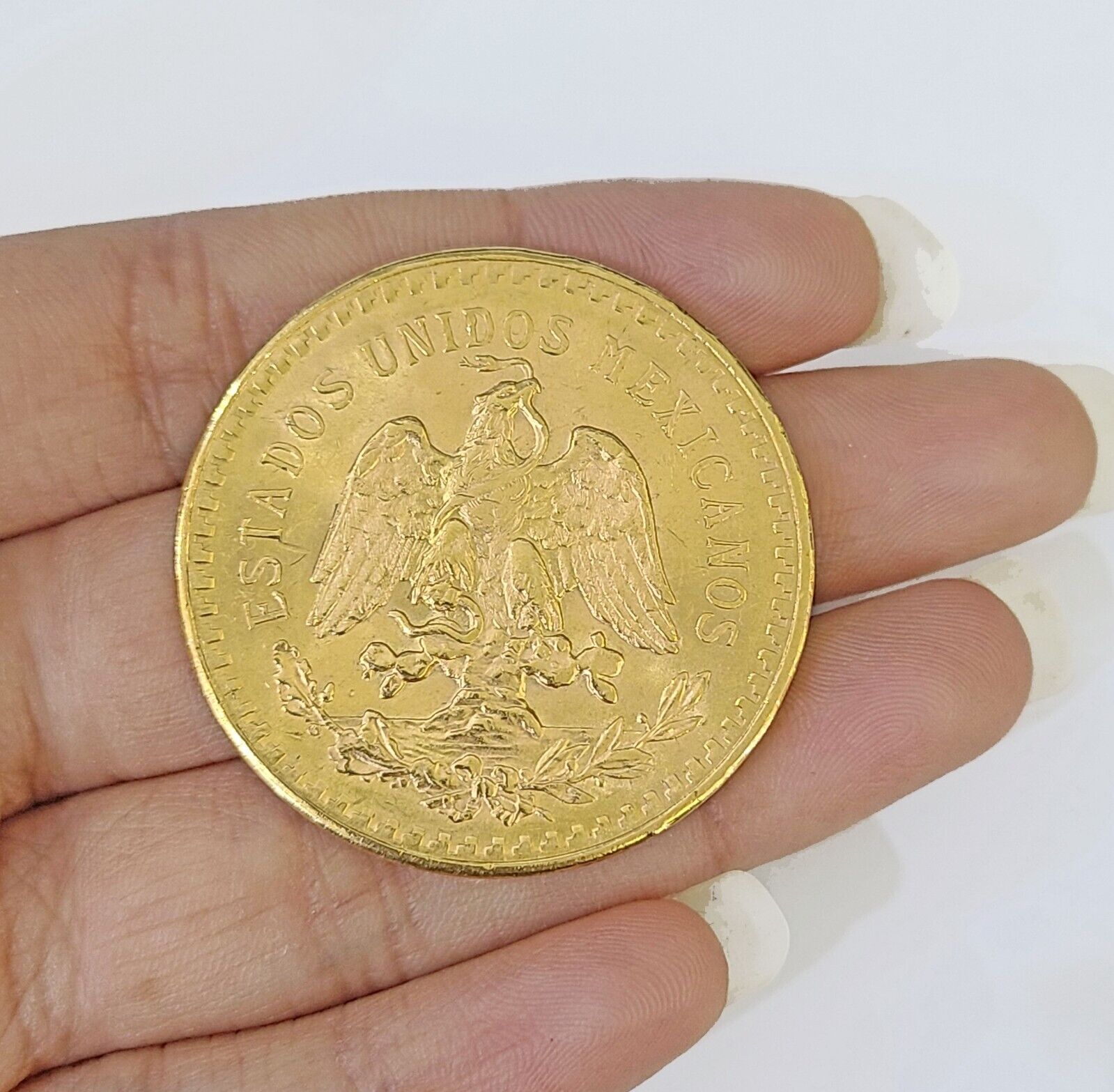 22k Centenario Coin Copy in Solid Yellow Gold 50 Pesos 1947 Mexico/Mexican Coin - GoldenlinQ