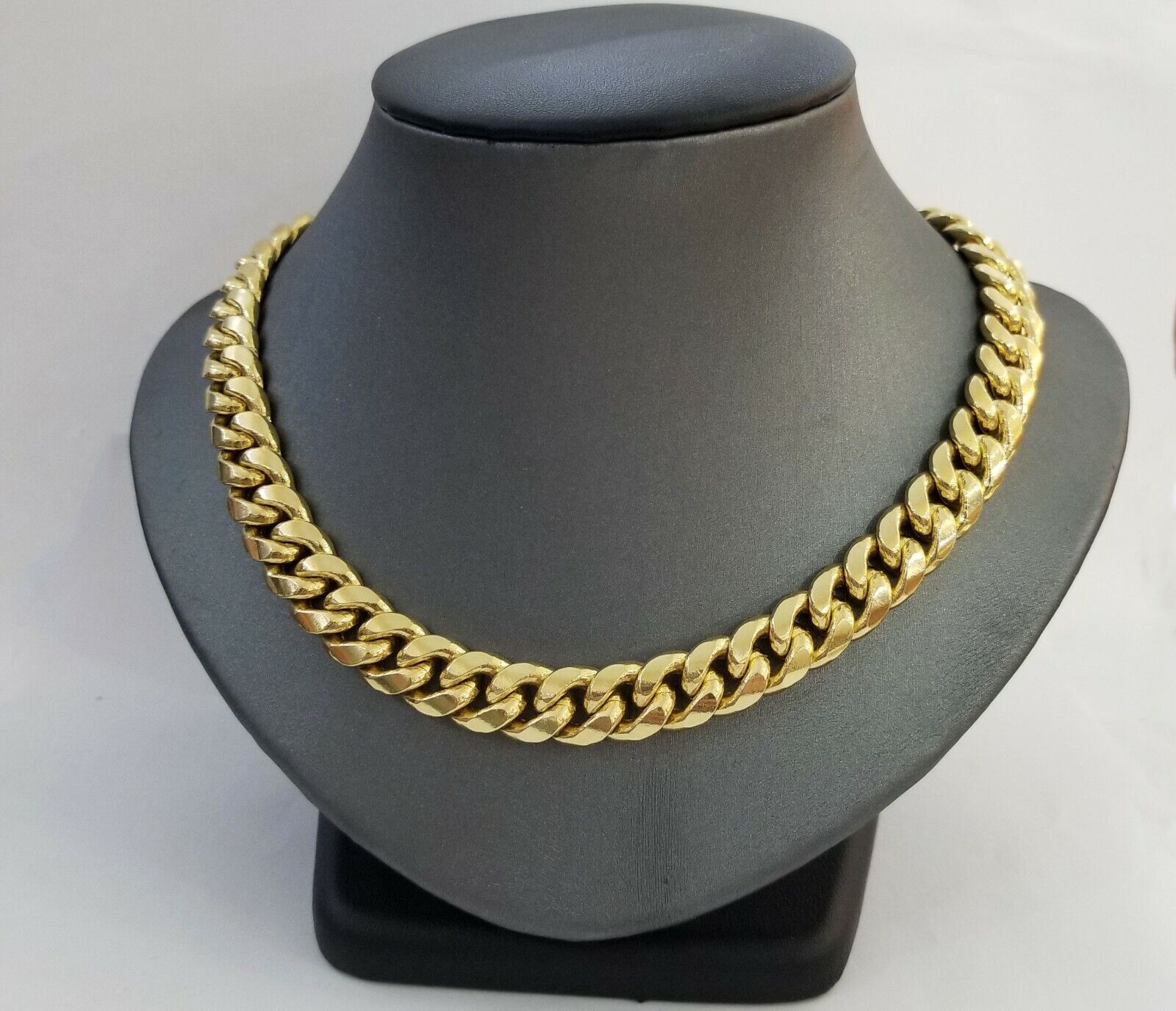 26" inch Real 14K Yellow Gold miami cuban chain 11mm Necklace Lobster lock 14kt