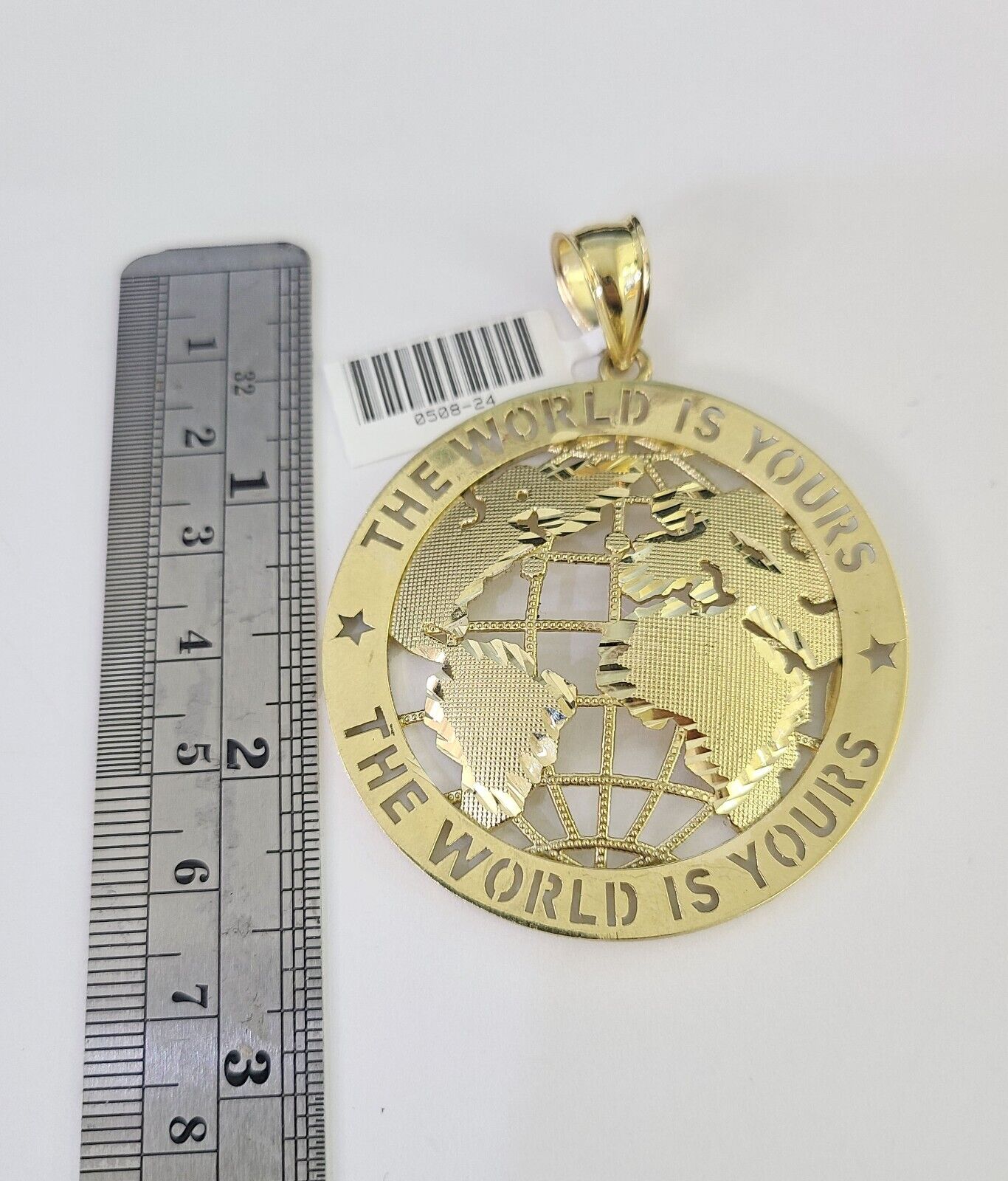 10K Miami Cuban Link Chain World is Yours Pendent Charm 6mm 20"-30" Necklace
