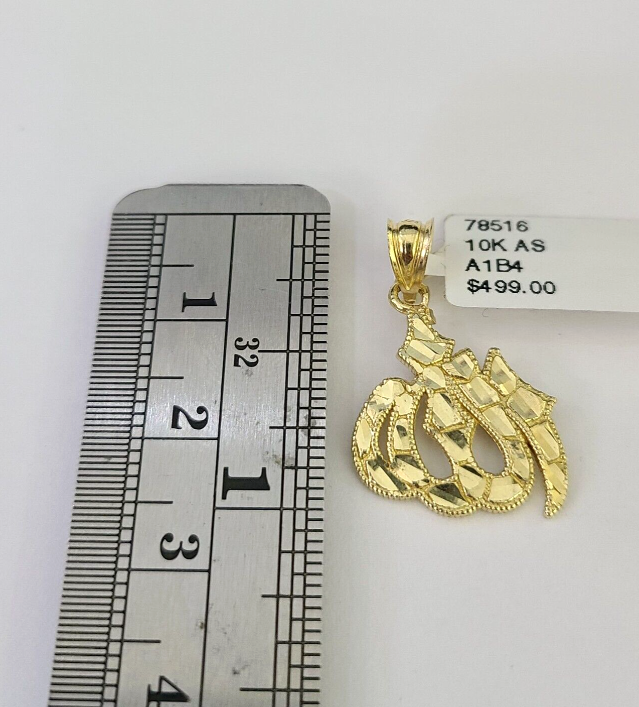 10k Solid Rope Chain 2mm Allah Pendant Charm Necklace SET 18-22" Ladies