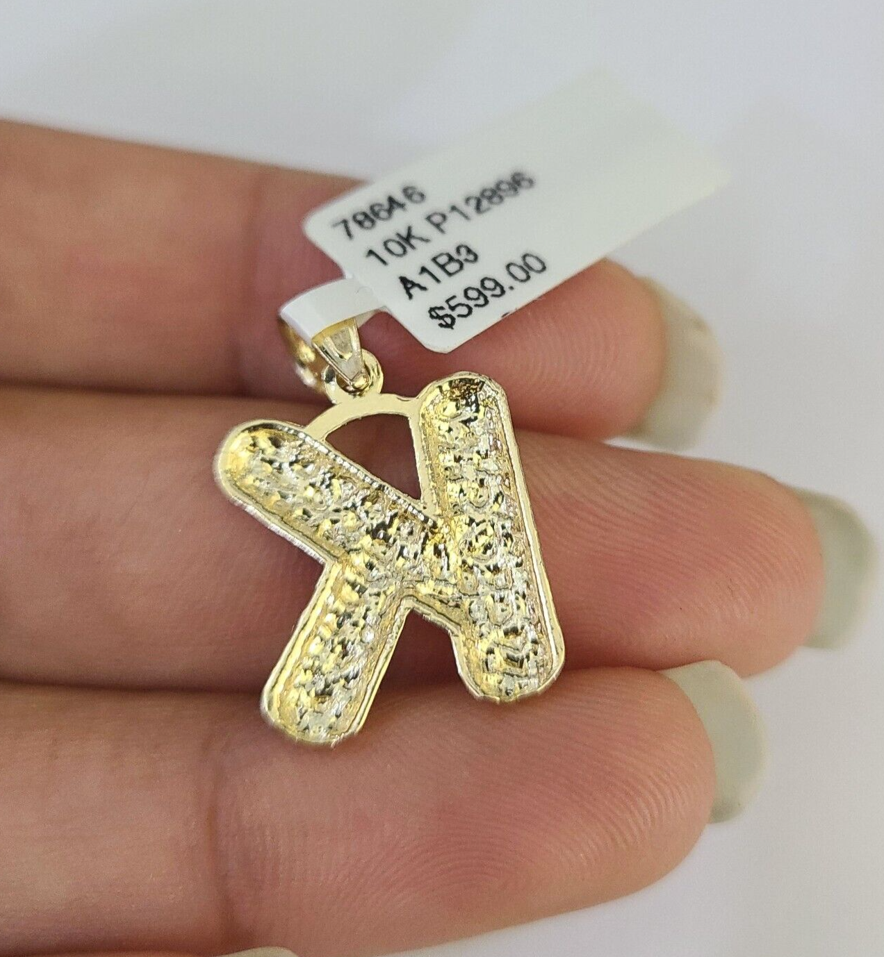 10k Gold Initial K Charm Rope Chain 16"-26" 2.5mm SET Necklace Alphabet Pendant