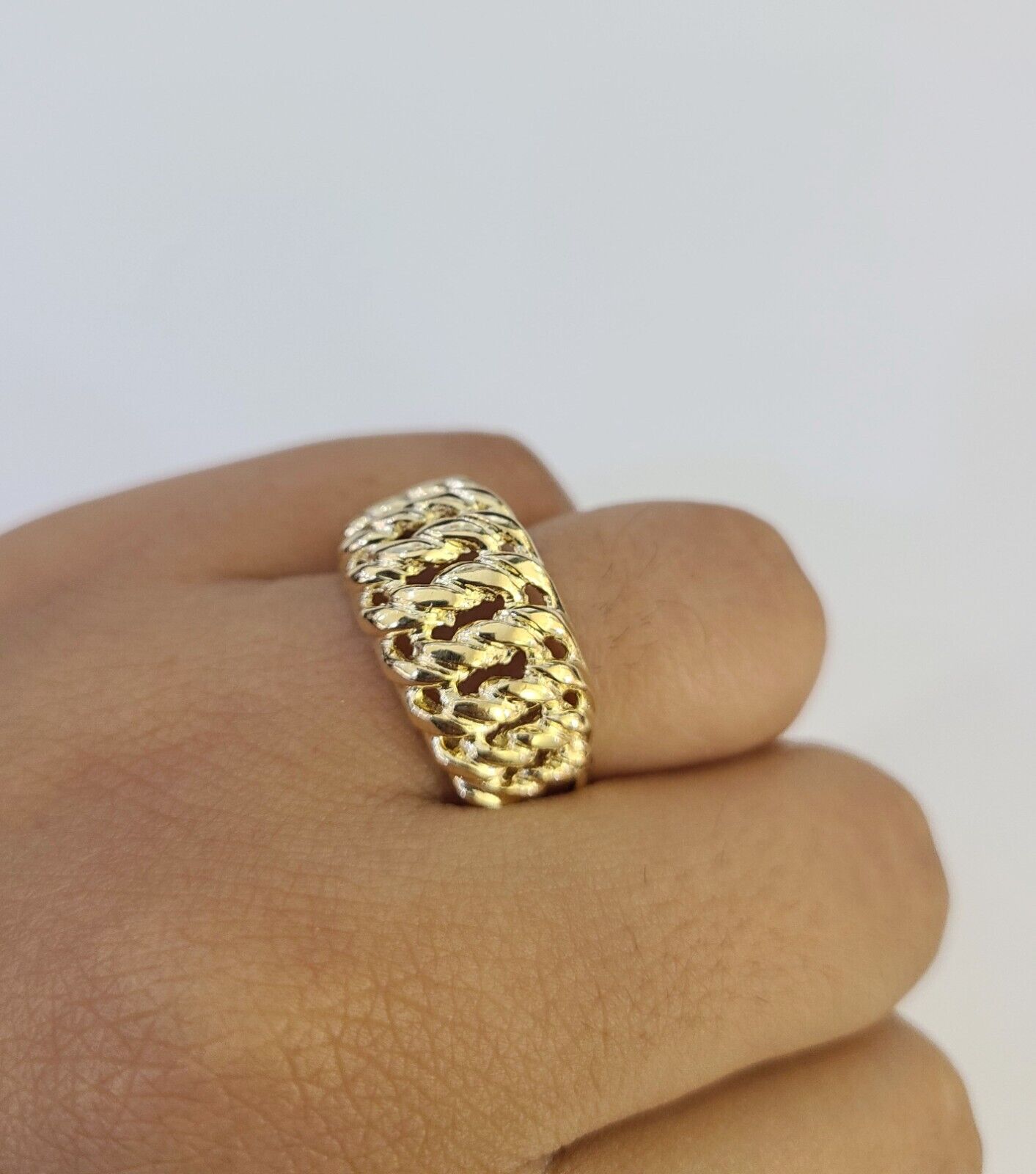 Real 14k Princesa Ring Yellow Gold Casual Ring 14kt Genuine Mens All Sizes