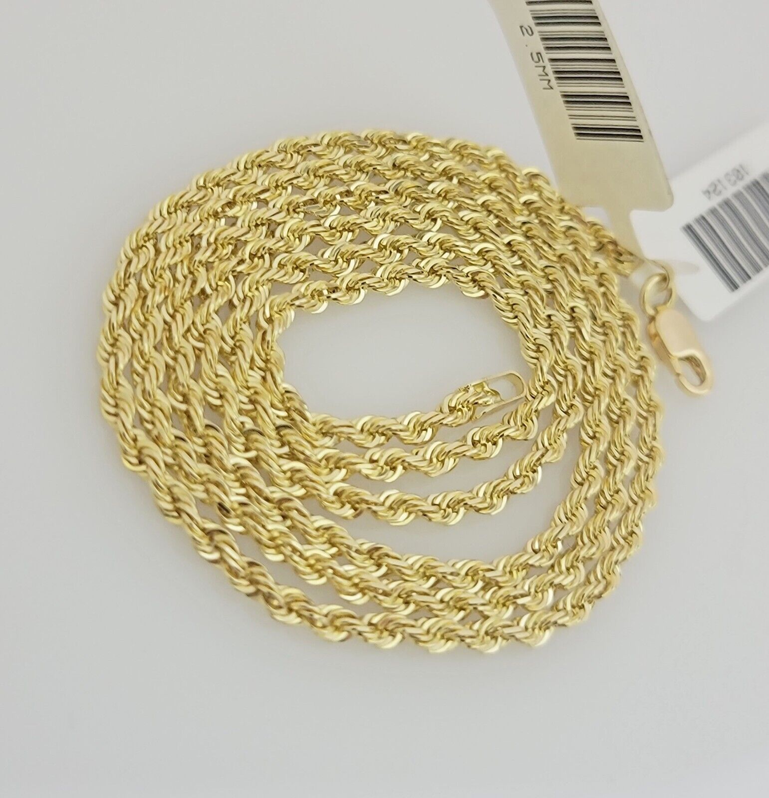 Real 10k Gold Chain Necklace Rope 22 Inch 2.5mm Diamond Cut Solid 10kt Men Women