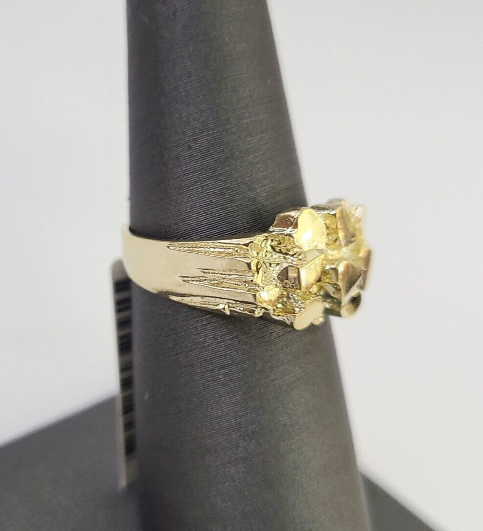 Real 10k Nugget Ring Yellow Gold Casual Ring 10kt Genuine All Sizes