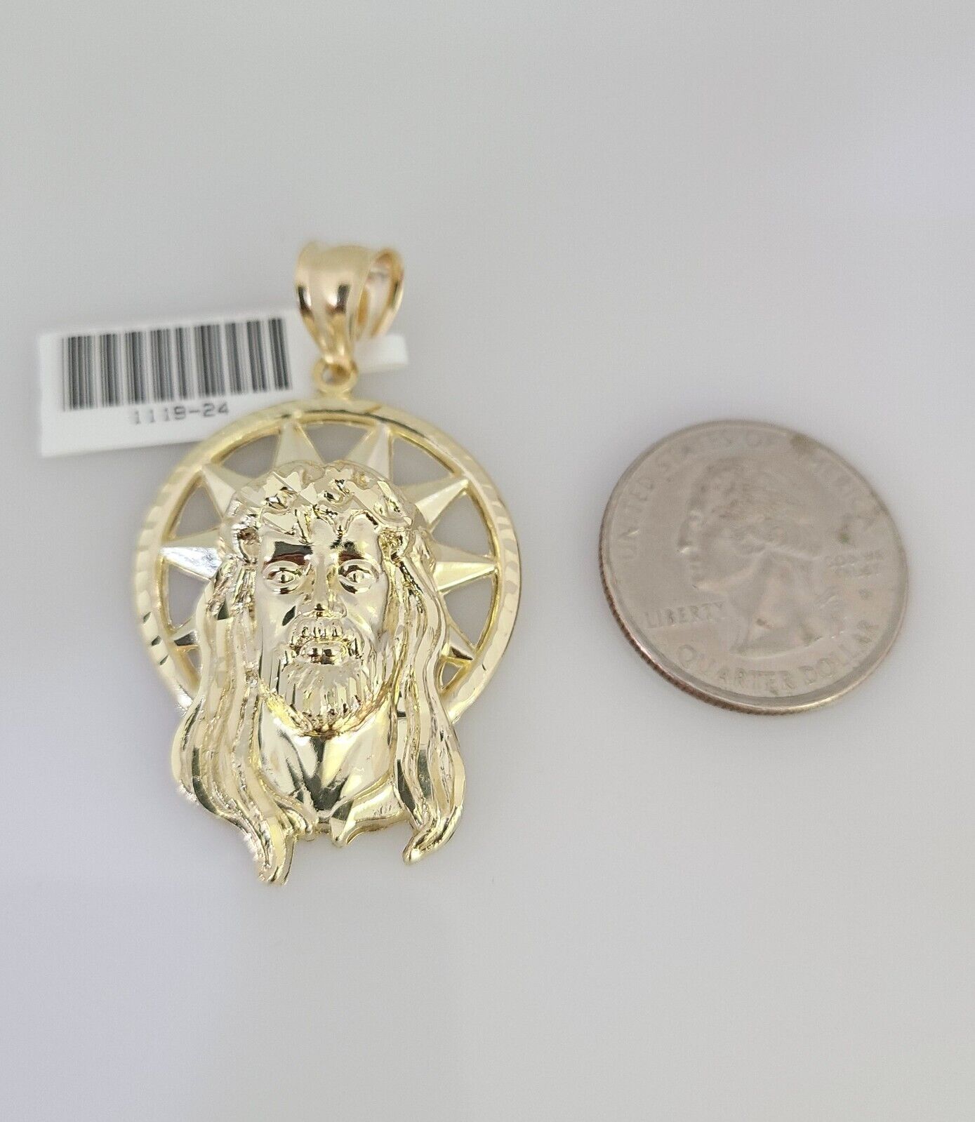 10k Gold Byzantine Chain Jesus Head Pendant SET REAL 10kt 3mm 18"-28" 10Kt