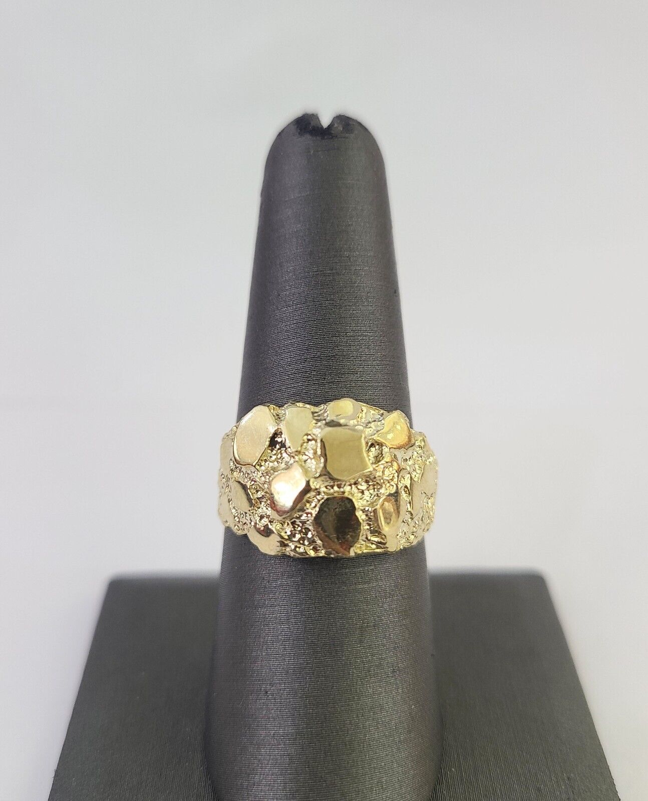 Real 10k Nugget Ring Yellow Gold Casual Ring 10kt Genuine All Sizes
