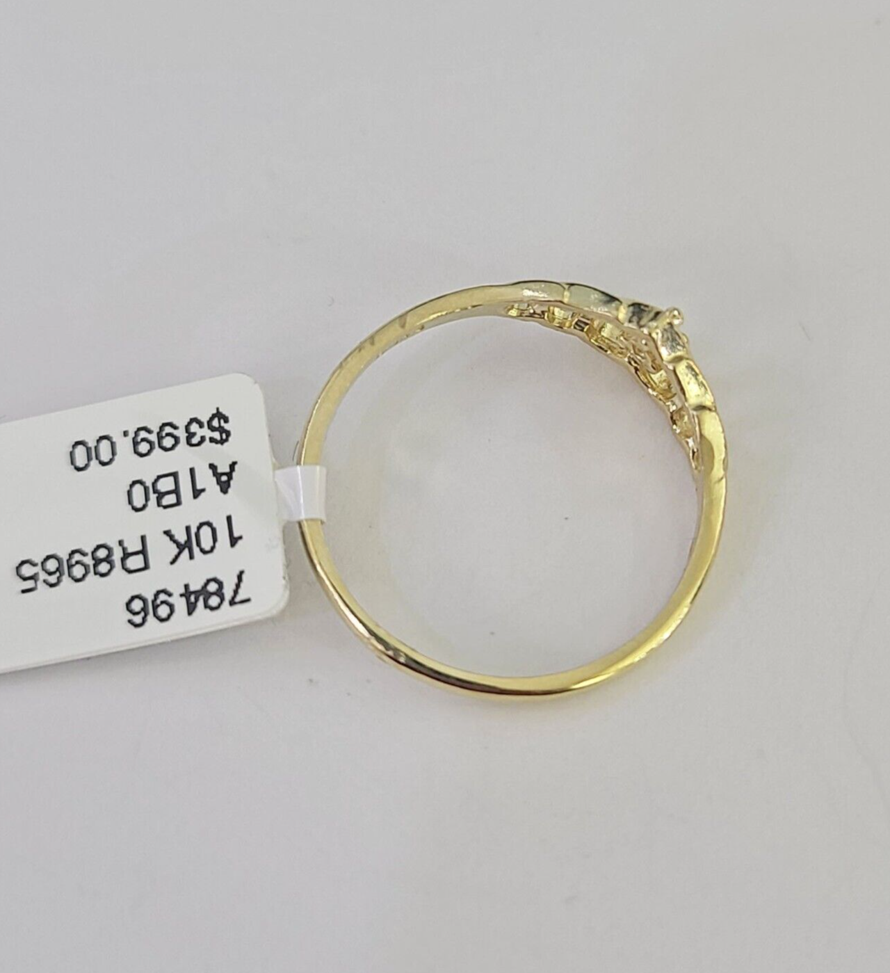 Real 10k Yellow Gold Hearts Ring Wedding Engagement Casual 10Kt Genuine All Sizes