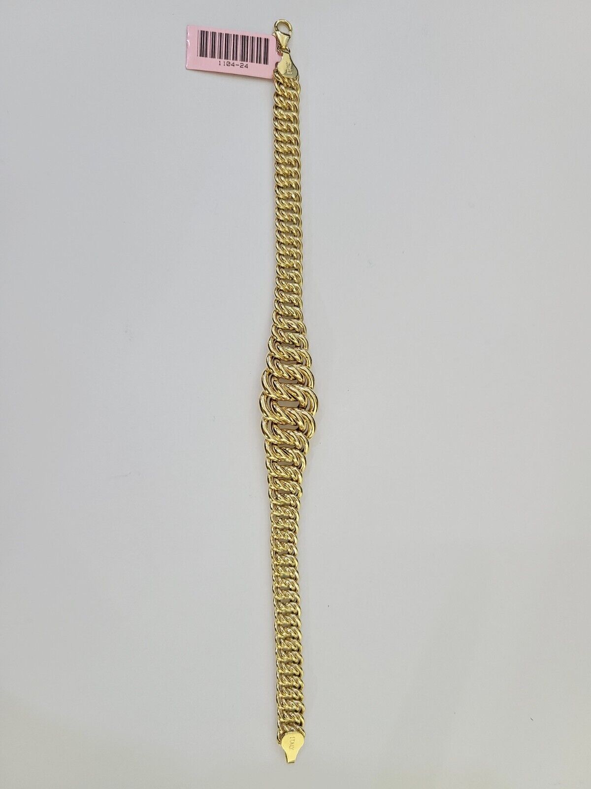 14K Gold Princesa Ring Bracelet 7" 7mm Real Yellow SET Flat Byzantine Link 14Kt All Sizes