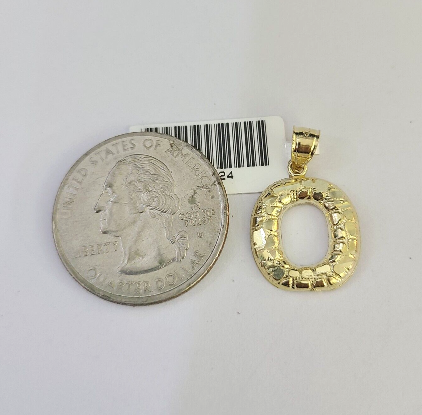 10k Gold Initial O Charm Rope Chain 16"-26" 2.5mm SET Necklace Alphabet Pendant