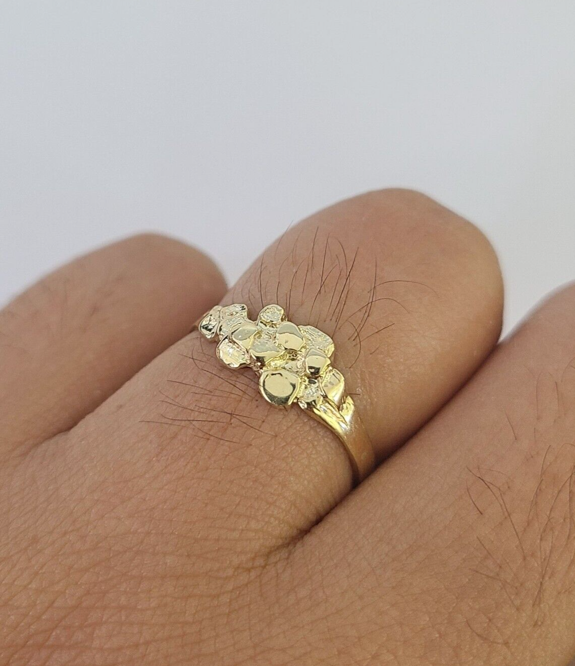 Real 10k Nugget Ring Yellow Gold Casual Ring 10kt Genuine All Sizes