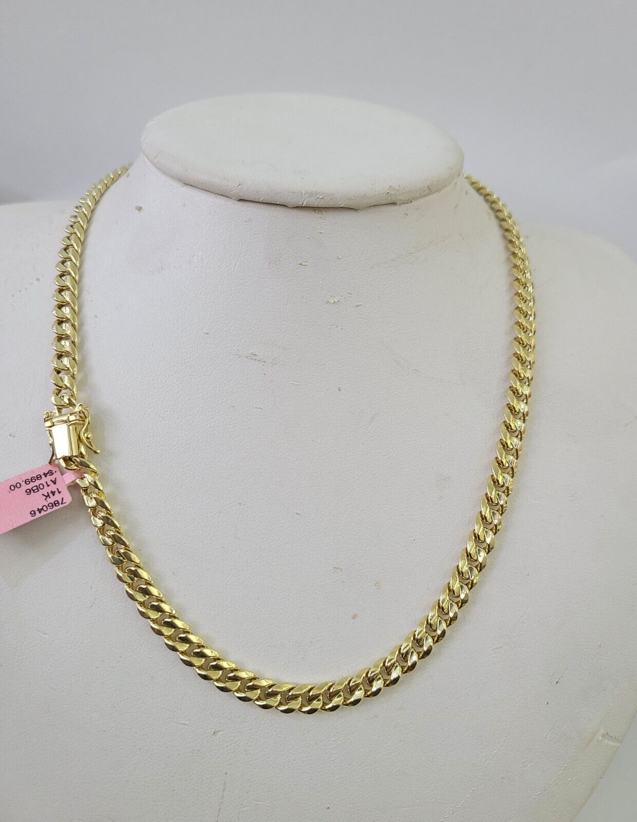 Real 14K Gold Miami Cuban Link Chain Necklace 26 inch 6mm Mens Hollow DISCOUNT