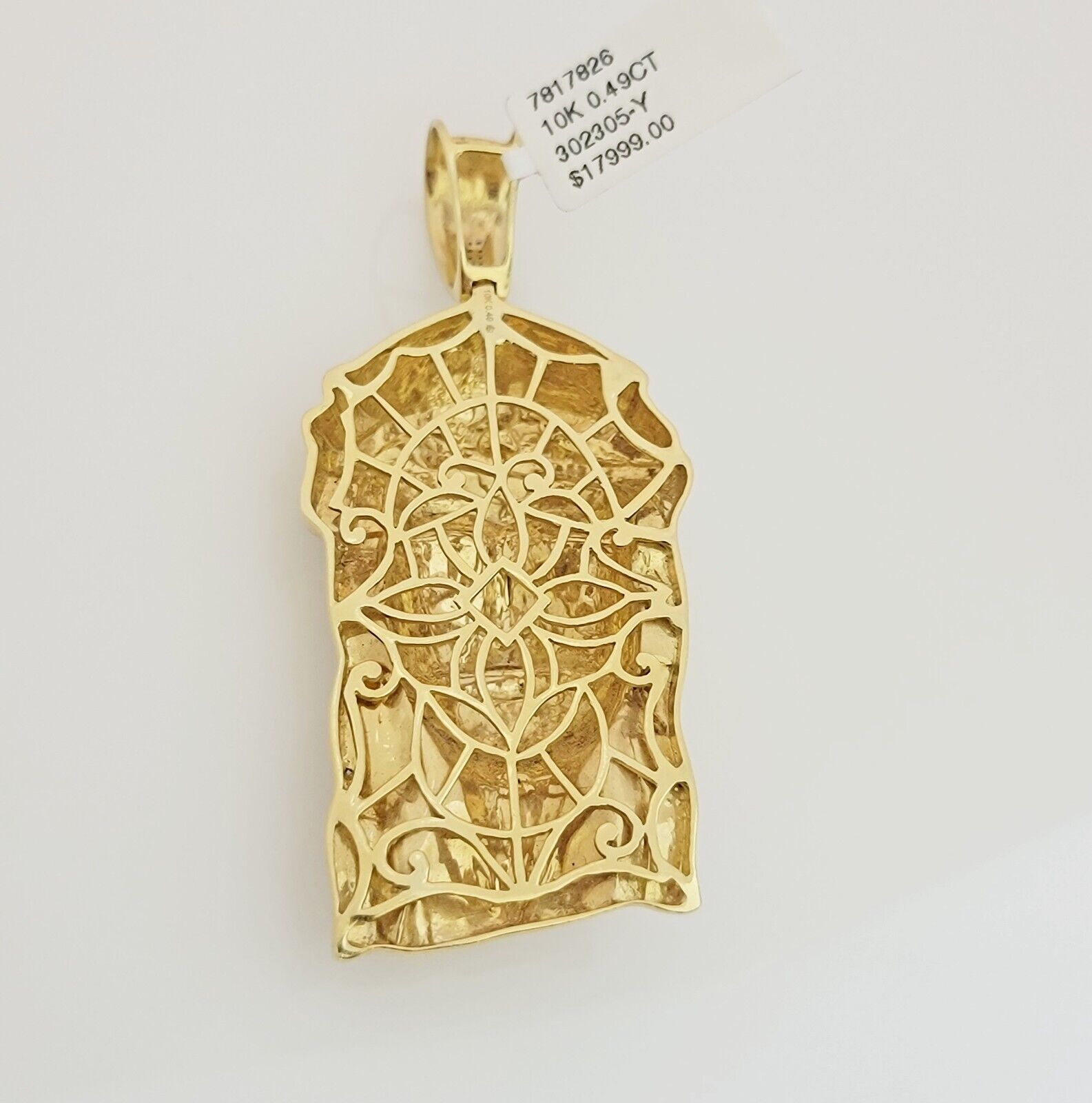 Real Diamond Charm Pendant Jesus Head 10k Yellow Gold Solid mens 1/2 CT Daimond