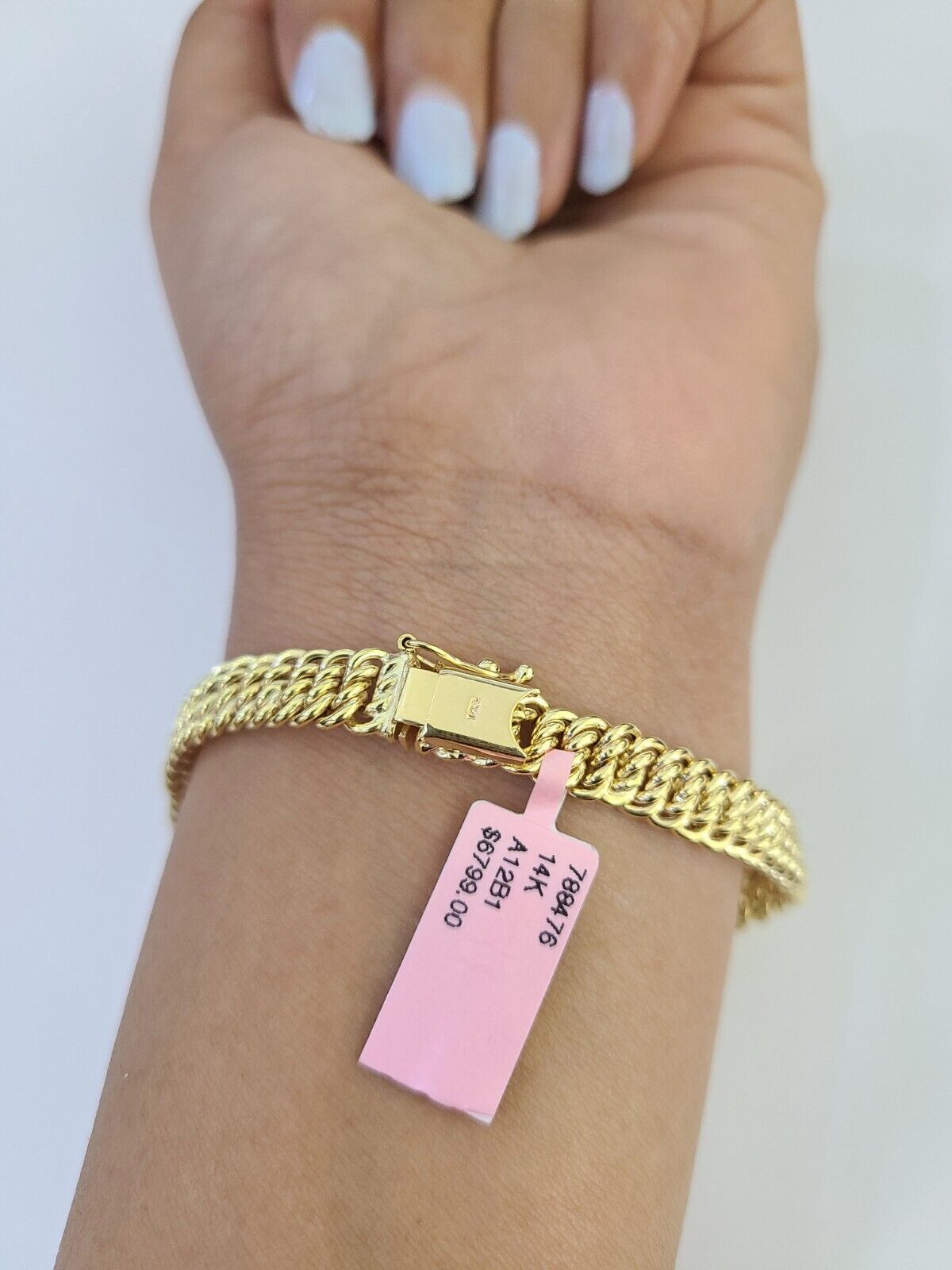 14K Gold Princesa Ring Bracelet 7.5" 7mm Real Yellow SET Flat Byzantine 14Kt All Sizes