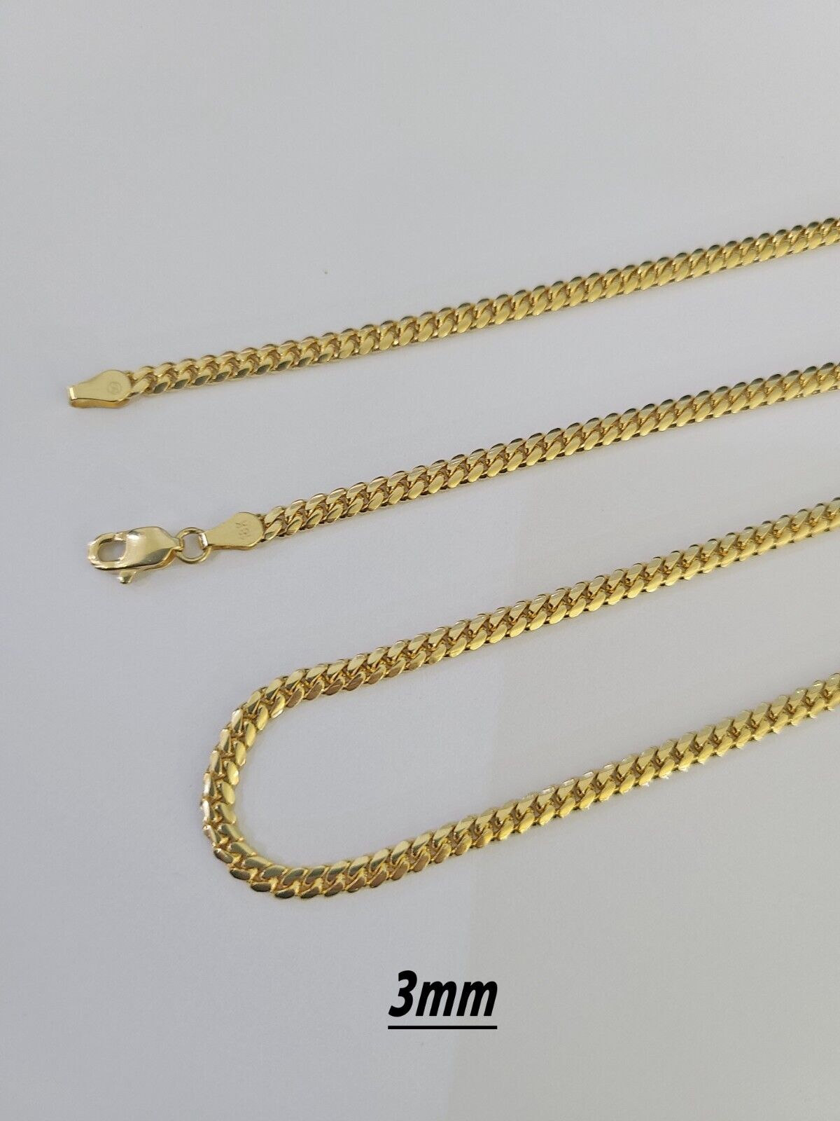 18k Real Solid Miami Cuban Chain 