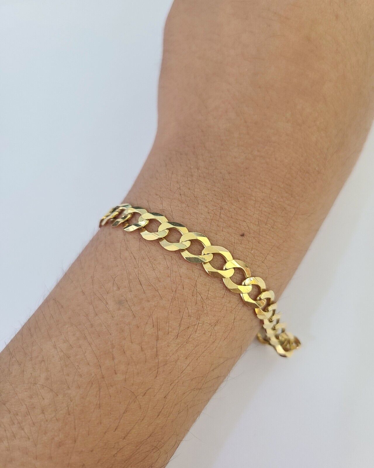 10k Solid Cuban Curb Link Bracelet Gold 7mm 7 Inches Women Real Yellow Gold