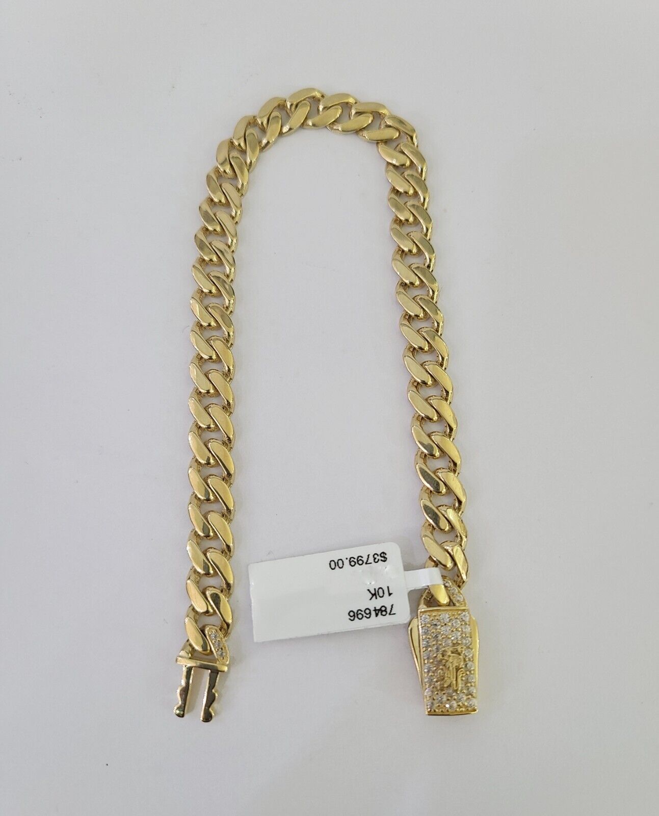 Real 10K Royal Monaco Bracelet Yellow Gold 7" Box Clasp 7mm Genuine Unisex