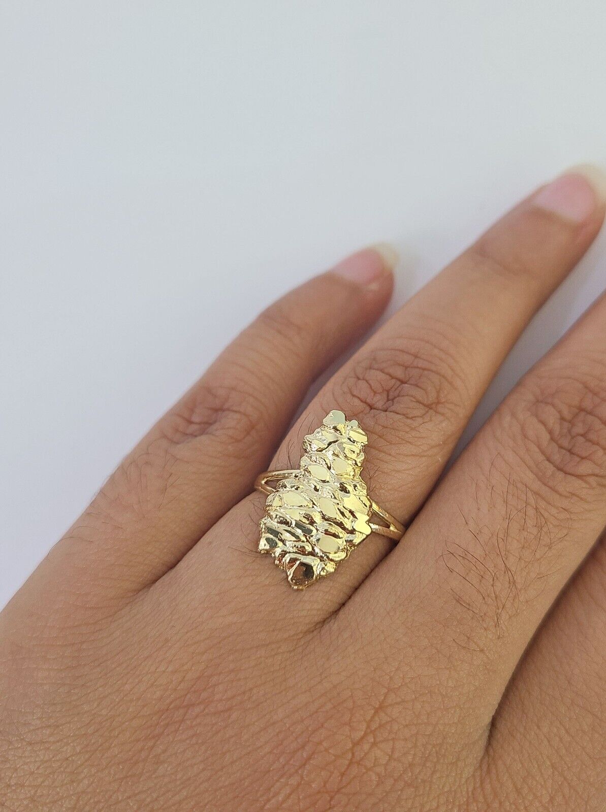 Real 10k Nugget Ring Yellow Gold Casual Ring 10kt Genuine All Sizes