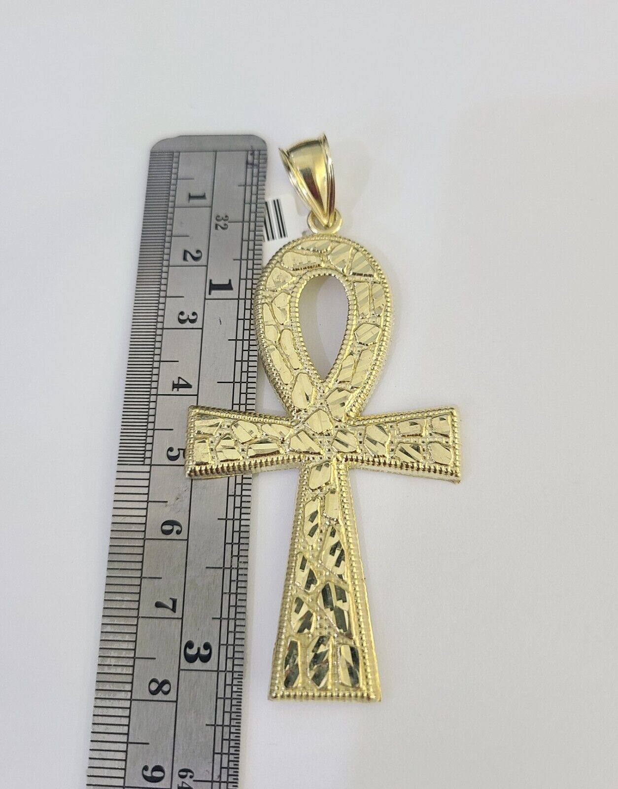 10k Solid Rope Chain Ankh Cross Charm Set 4mm 20"-28" Necklace Gold Yellow