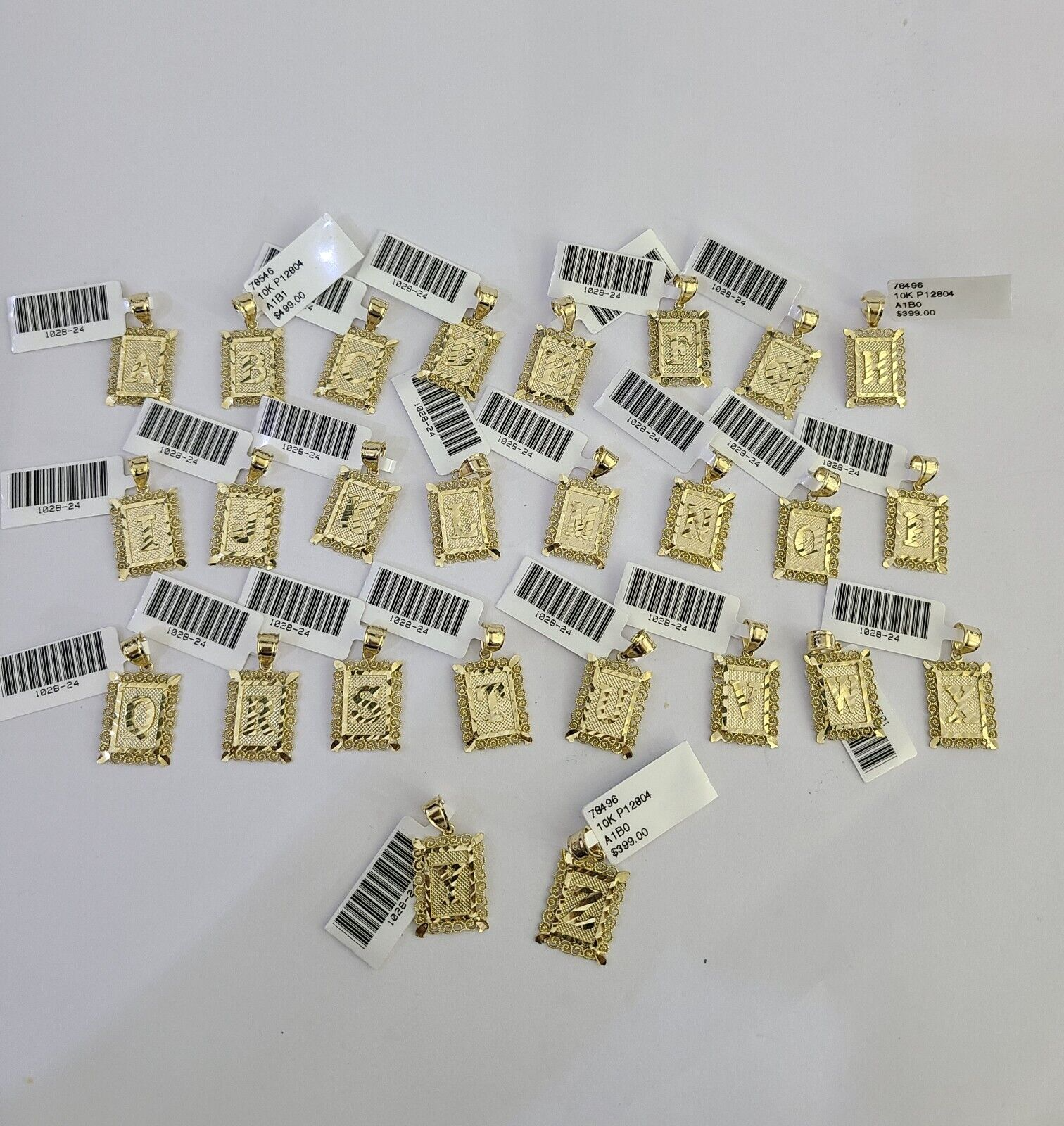 10k Initials Charm Pendant A-Z Alphabets Men Women Real Yellow Gold Genuine