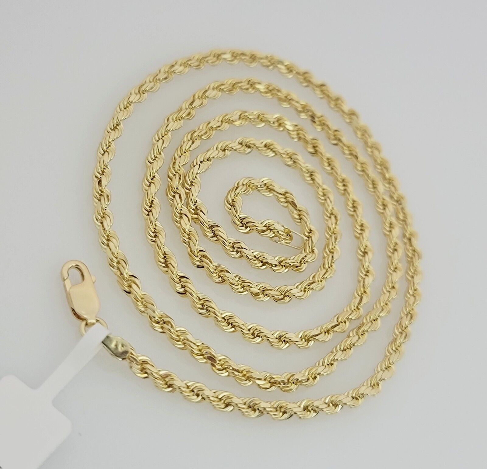 10K Yellow Gold Rope Chain Necklace 3mm 22 Inch REAL 10kt For Men & Women