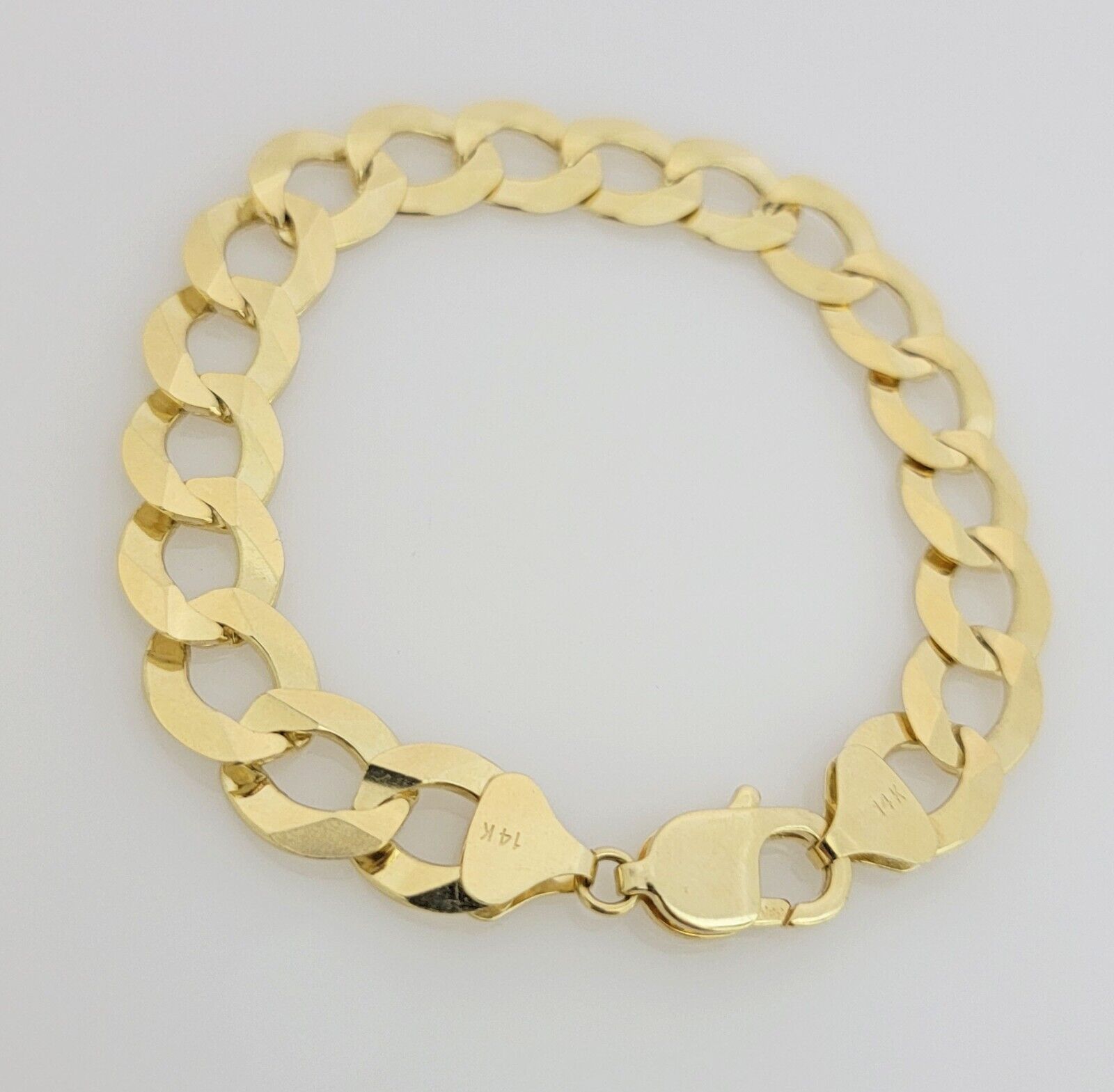 14k Yellow Gold Bracelet Cuban Curb Link 8.5" 12mm Thick SOLID REAL 14kt Men's