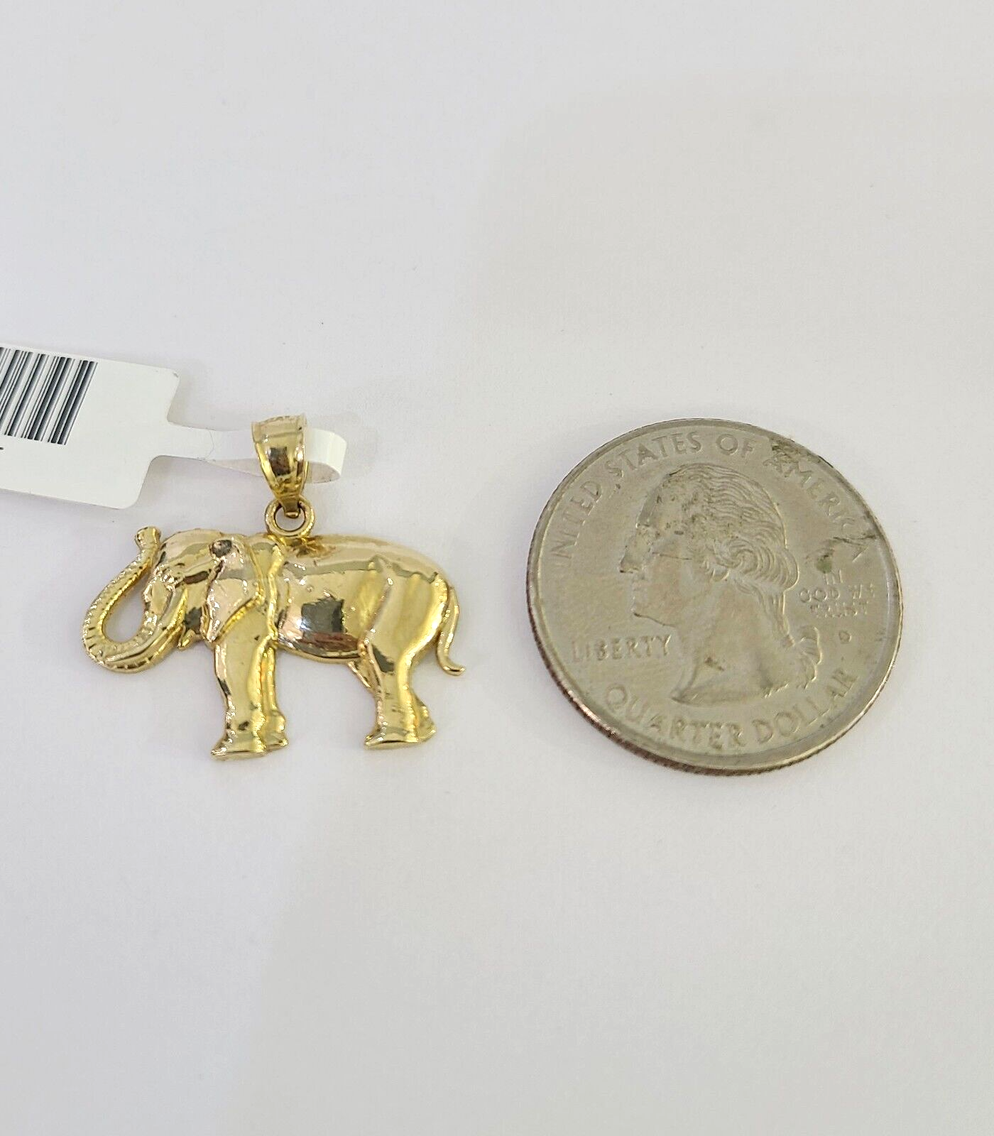 10k Solid Gold Cuban Curb Chain Elephant Pendant 2mm 18"-24" SET Necklace