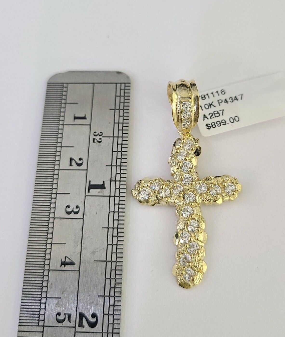 10K Gold Miami Cuban Chain Jesus Cross 18"-28" 3mm Pendant Necklace SET Charm