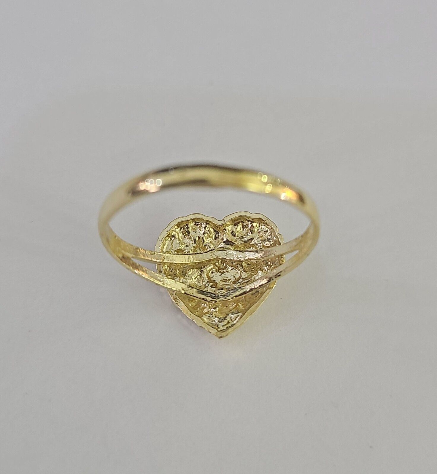 Real 10k Nugget Heart Ring Band Wedding Engagement Women Yellow Gold All Sizes
